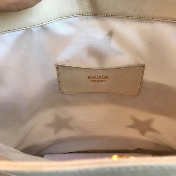 Escada Leather Stars & Stripes Tote Bag White - Picture 8 of 10